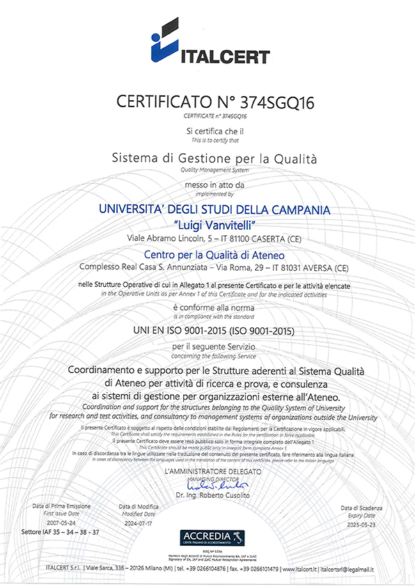 2024 Certificato 374SGQ16 Controllo ambiente costruito